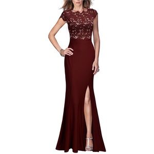 Long burgundy dress